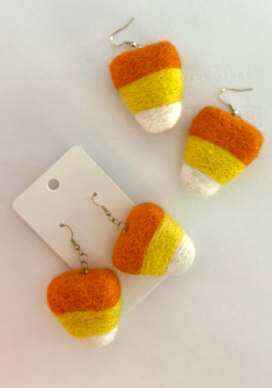 Candy Corn Felt Earrings