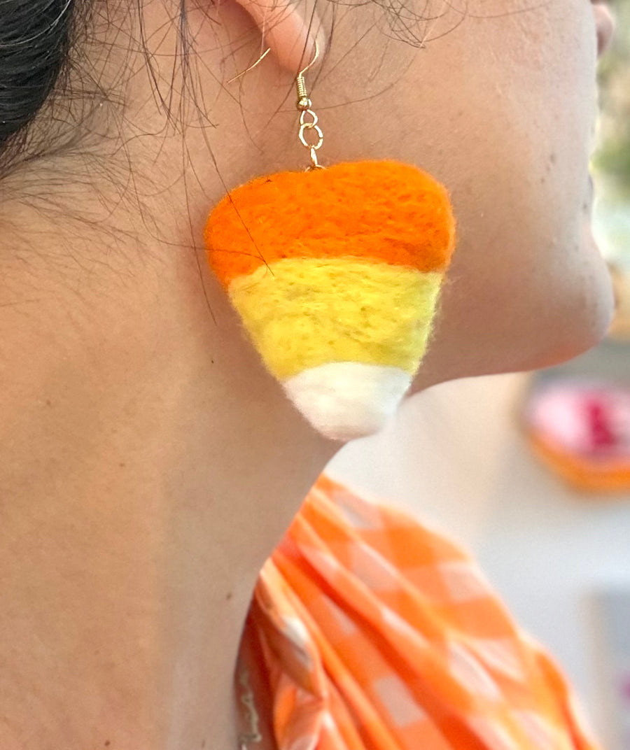 Candy Corn Felt Earrings