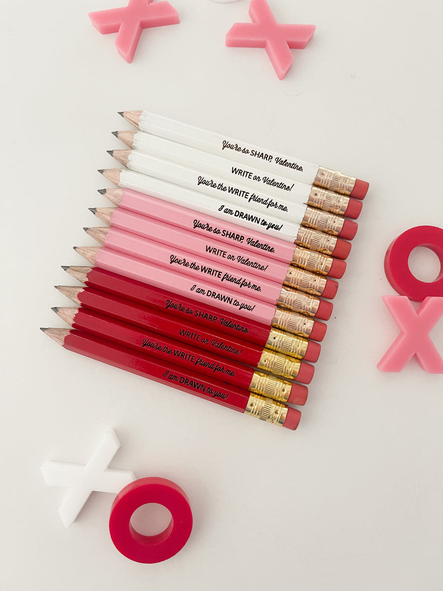 Be My Valentine Colored Pencils Set | Set of 12 Unique Valentine's Pencils | Unique Valentine's Day Gift